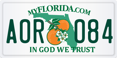 FL license plate AORO84