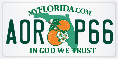 FL license plate AORP66