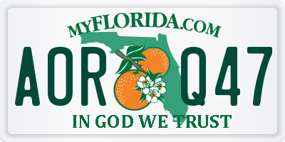 FL license plate AORQ47