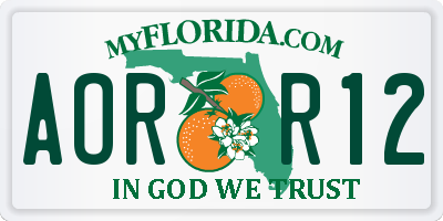 FL license plate AORR12