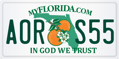 FL license plate AORS55