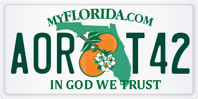 FL license plate AORT42
