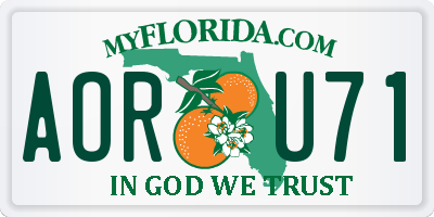 FL license plate AORU71