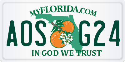 FL license plate AOSG24