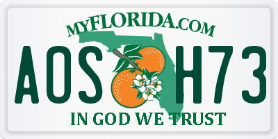 FL license plate AOSH73