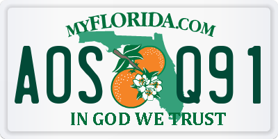 FL license plate AOSQ91