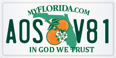 FL license plate AOSV81