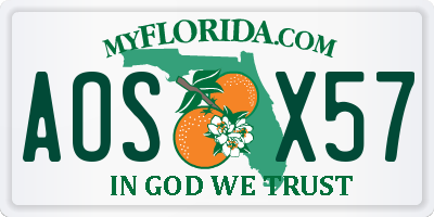 FL license plate AOSX57