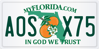 FL license plate AOSX75