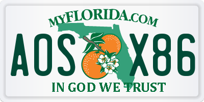 FL license plate AOSX86
