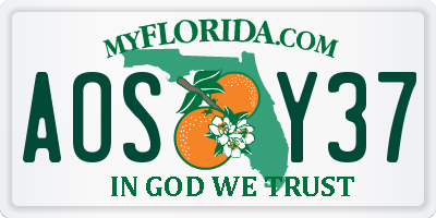 FL license plate AOSY37