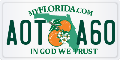 FL license plate AOTA60