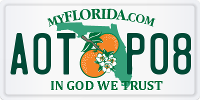 FL license plate AOTP08
