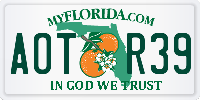 FL license plate AOTR39