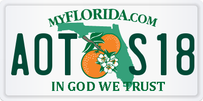 FL license plate AOTS18