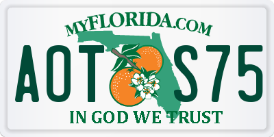 FL license plate AOTS75