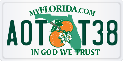 FL license plate AOTT38