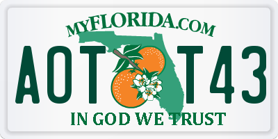 FL license plate AOTT43