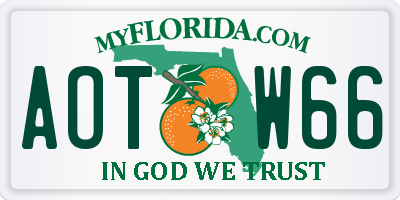 FL license plate AOTW66