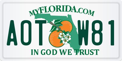 FL license plate AOTW81
