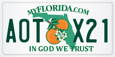 FL license plate AOTX21