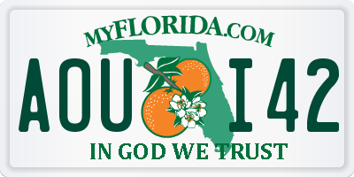 FL license plate AOUI42