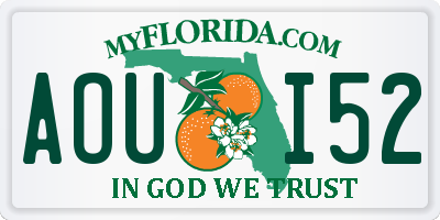 FL license plate AOUI52