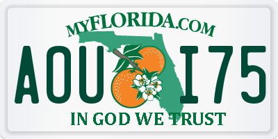 FL license plate AOUI75