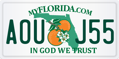 FL license plate AOUJ55