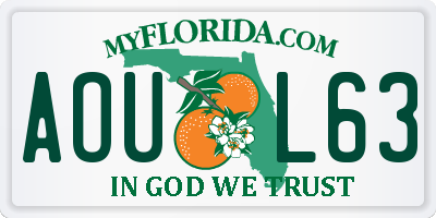 FL license plate AOUL63
