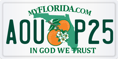 FL license plate AOUP25