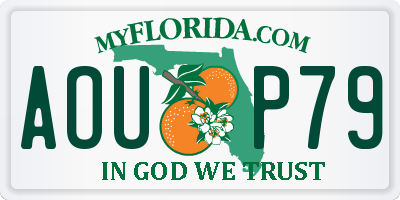 FL license plate AOUP79