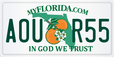 FL license plate AOUR55