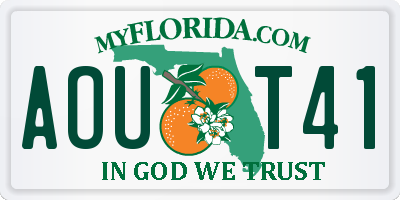 FL license plate AOUT41