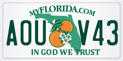 FL license plate AOUV43