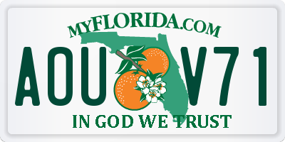 FL license plate AOUV71