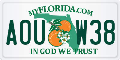 FL license plate AOUW38