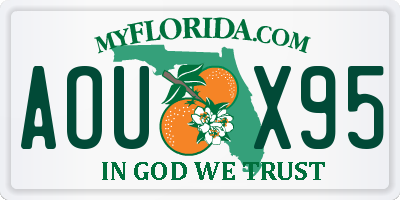 FL license plate AOUX95