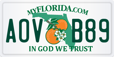 FL license plate AOVB89
