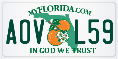 FL license plate AOVL59