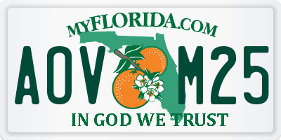 FL license plate AOVM25