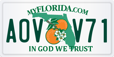 FL license plate AOVV71