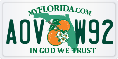 FL license plate AOVW92