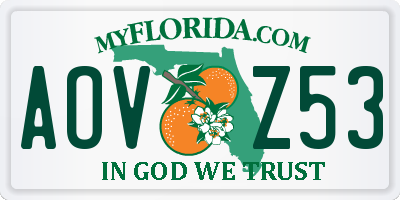 FL license plate AOVZ53