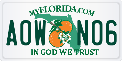 FL license plate AOWN06