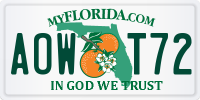 FL license plate AOWT72