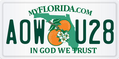 FL license plate AOWU28