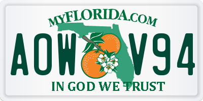 FL license plate AOWV94
