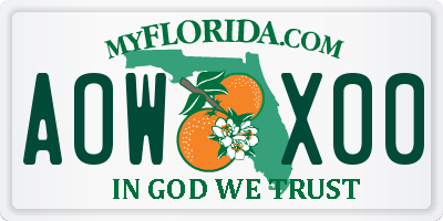 FL license plate AOWX00