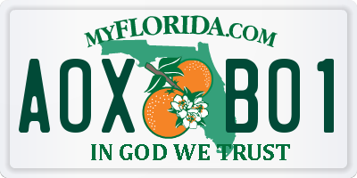 FL license plate AOXB01